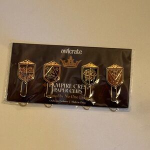 Owlcrate Gold and Black Vampire Crest Paper Clips